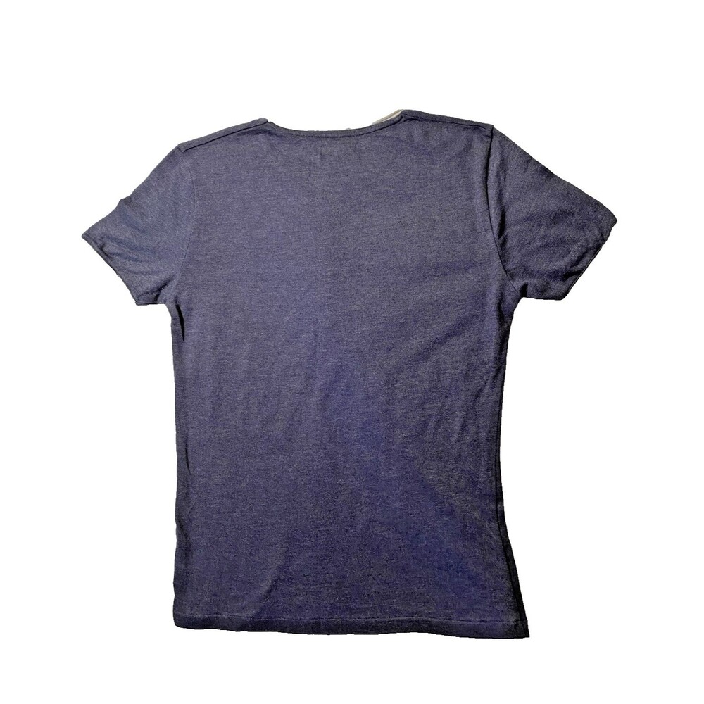 Zara  Mens T-Shirt Blue Size S Short Sleeve Casual Crew Tee Grey Trim